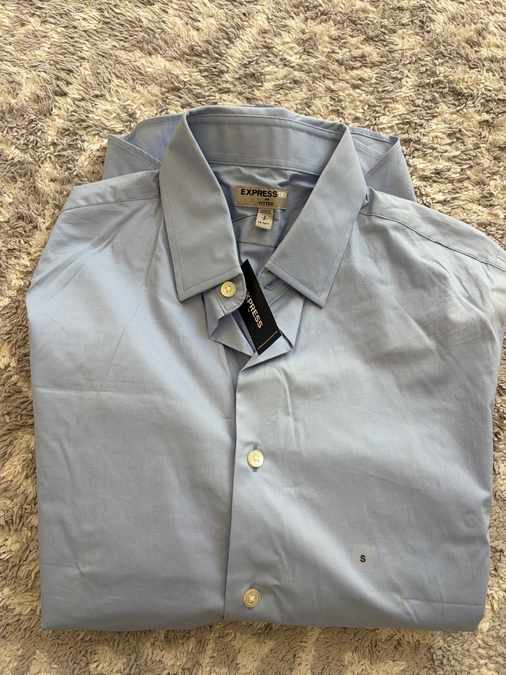Express Men’s Light Blue Dress Shirt - Point Collar